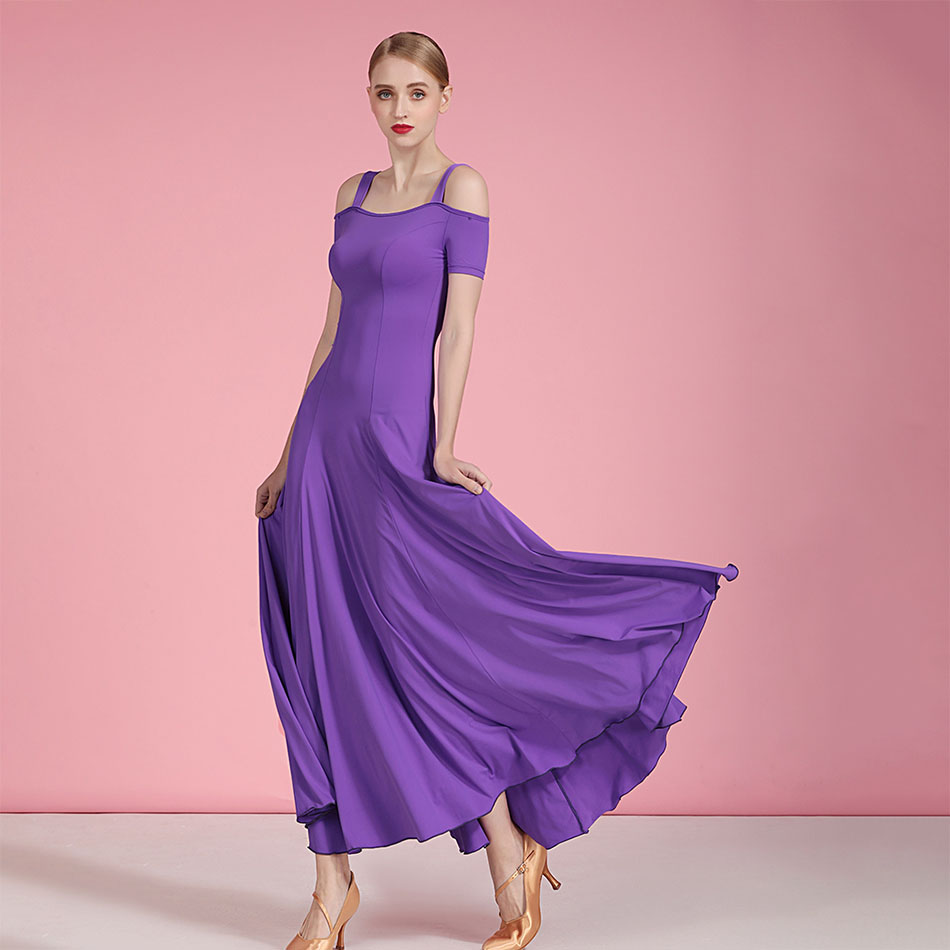 2021 새로운 S9067 짧은 소매 어깨 구멍 여성 라틴 댄스 드레스 여성 성능 현대 댄스 드레스 라틴계 Dancewear